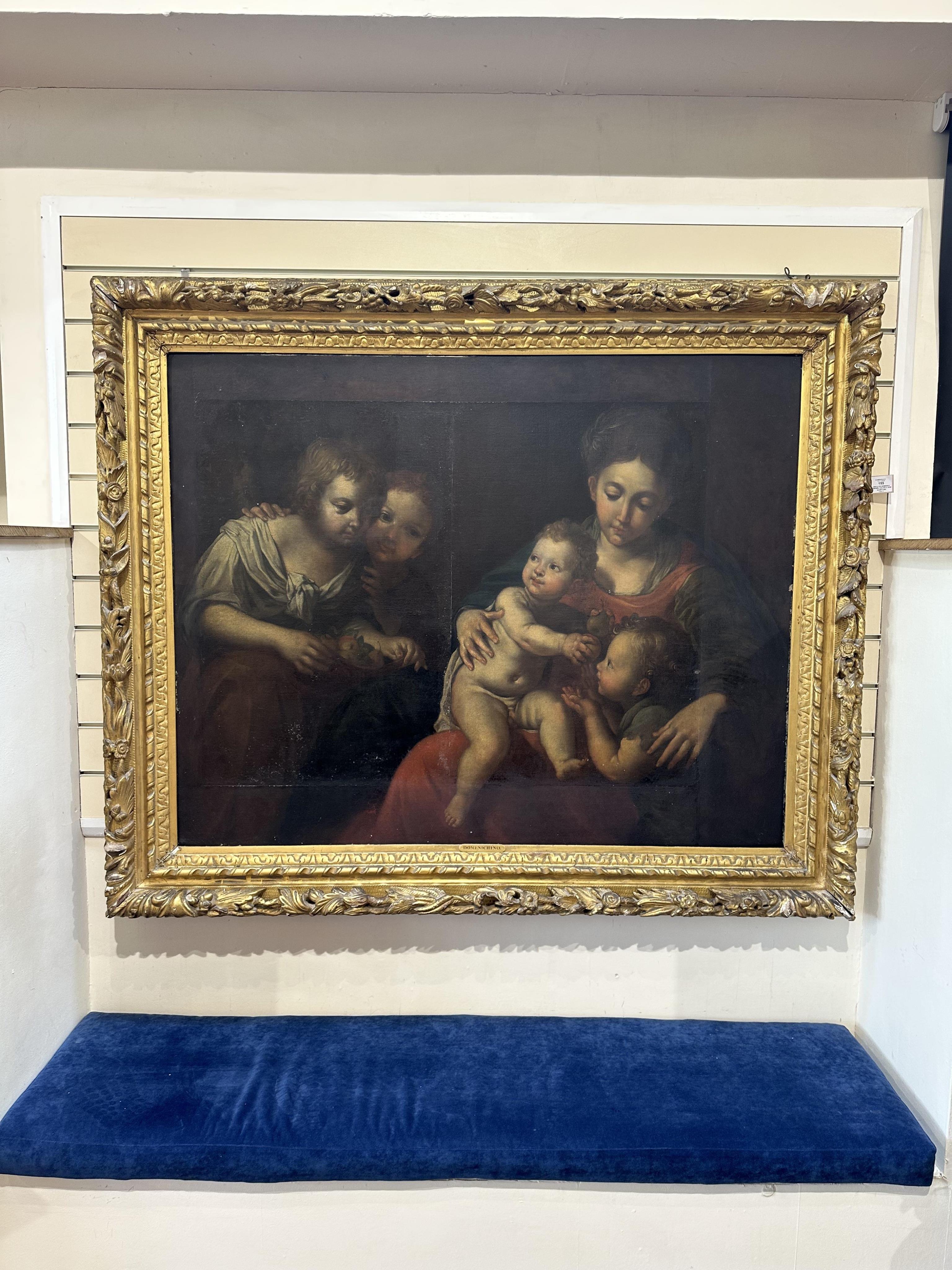 Circle of Domenico Zampieri, called il Domenichino, Italian 1581-1641, 'The Madonna and Child with the infant Saint John the Baptist and Angels'